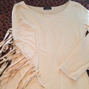 Fringed sleeve dress